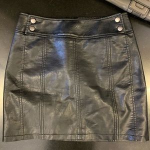 Black (vegan) Leather Free People mini skirt